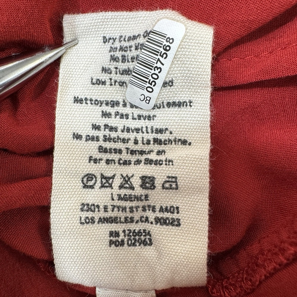 Women's Button-Front Blouse - Rust Red - Picture 10 of 13